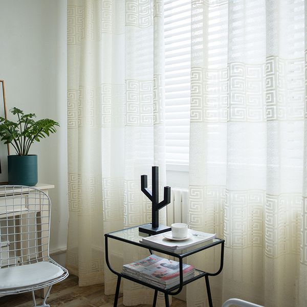 2019 Light Yellow Curtain Modern Minimalist Solid Color Jacquard