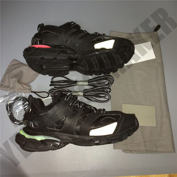 

led og track 3.0 combination black reflective paris triple s sneakers luxury designers sports breathable mens woman casual shoes