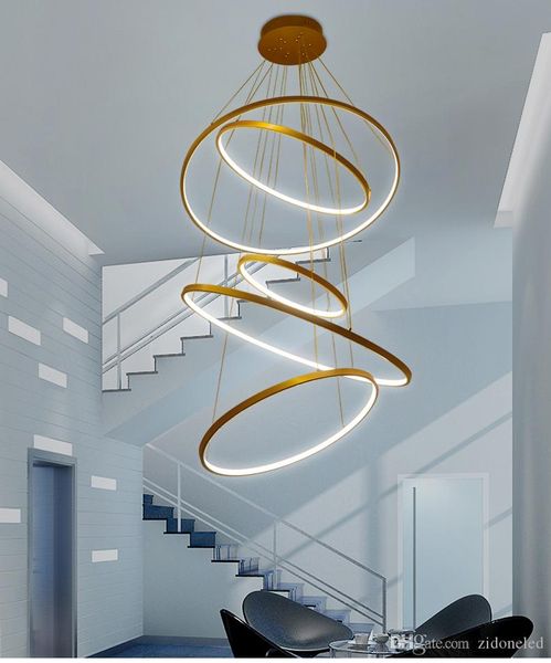 

modern aluminum classical circle ring led pendant light for living room bedroom white black silver gold frame home lighting