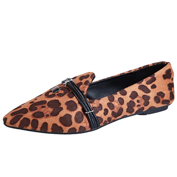 

women's summer flats loafers pu leather leopard shallow mouth single shoes slip on lazy shoe flat shoes women bwb 1998, Black