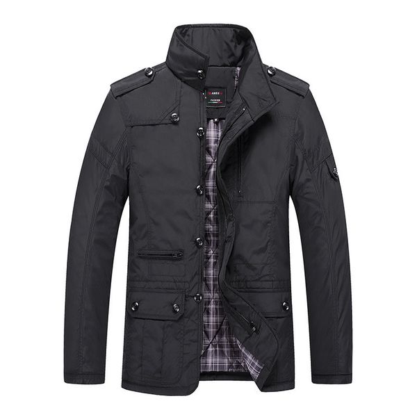 

kimsere men casual winter warm long jackets coats cotton lined windbreaker thicken thermal outerwear overcoat plus size -5xl, Tan;black