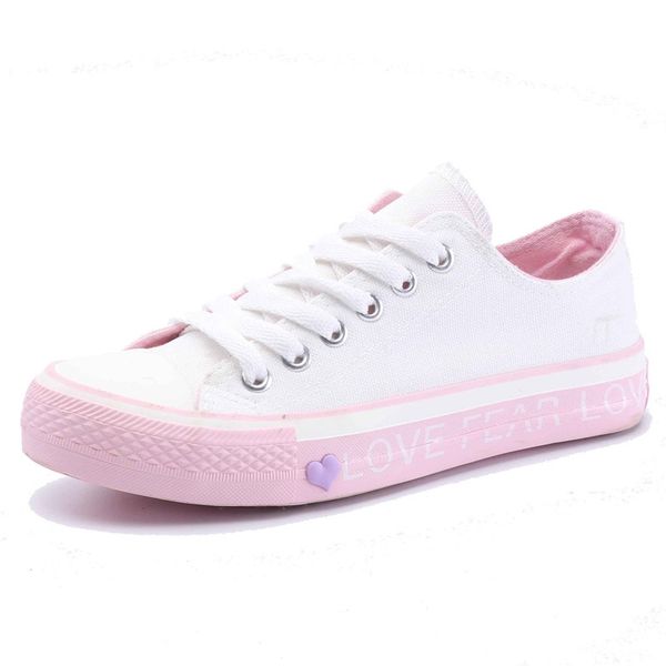 

spring small dirty orange student port wind canvas love white shoes female student shoes 2019 spring and autumn wild shoes, Black
