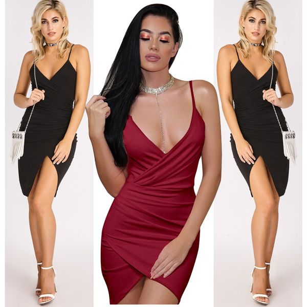

Trendy New Women's Dress Fashion Summer Breathable European and American Solid Color Slim Slim Sexy Dress Size S-XL