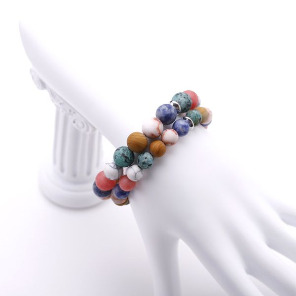 

1pcs /set of natural stone elastic bracelet colorful bead chain jewelry accessories for women men gifts dropshipping, Black