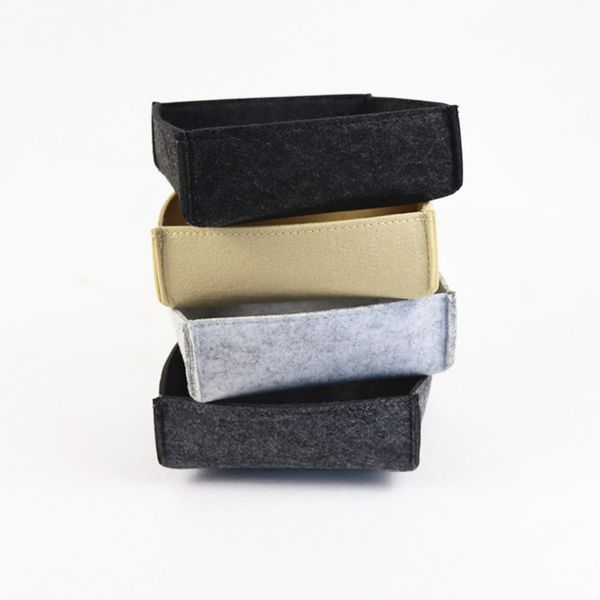 

4 colors felt storage boxes deskliving room sundries holder household organizer