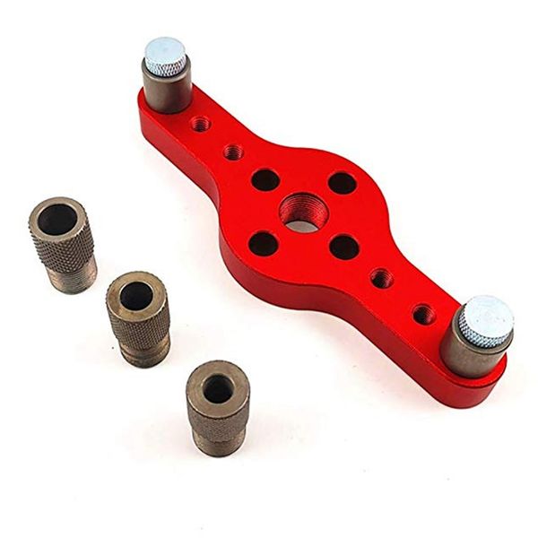 

6/8/10mm vertical hole jig wood dowel hole drilling guide jig drill bit kit woodworking drilling locator tool accessories(red