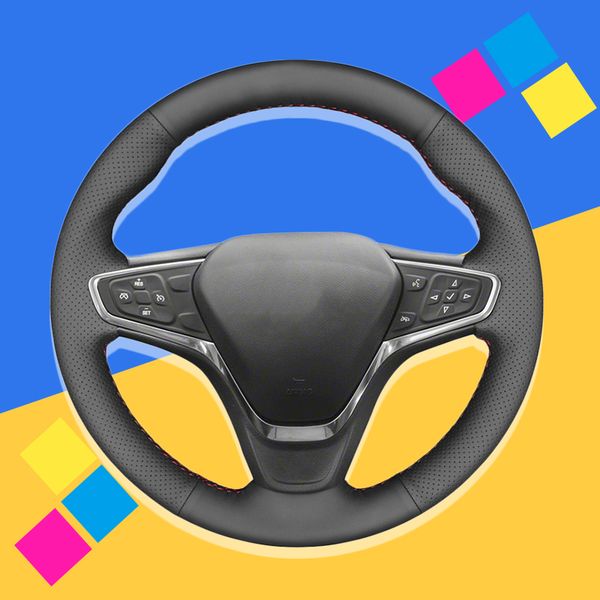 

auto braid on the steering wheel cover for xl 2016-2019 equinox 2017 ampera -e 2019 hand stitch car covers