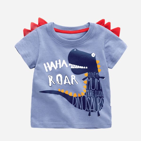 

лето kids динозавр футболка boy girl младенческая детская одежда тонкий чистый хлопок 1 шт отличная цена, Blue