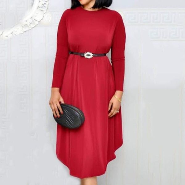 

casual dresses 2021 arrival women autumn velvet dress loose belted long sleeve oversized office ladies elegant red midi female, Black;gray