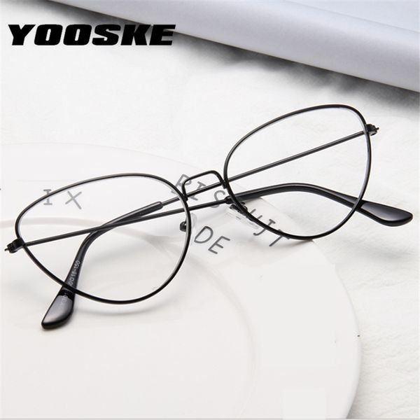 

yooske cat eye vintage glasses frame women clear frame glasses brand designer optical men eyeglasses, Silver