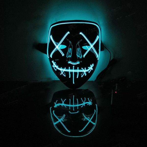 2020 Halloween LED Light Mask Creative Light Up Party Neon Cosplay Costume Tools Party Horror