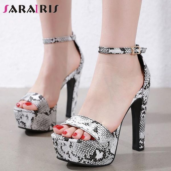 

sarairis party platform sandals new cool street fashion mixed-color sandals women high thin heels summer shoes woman, Black