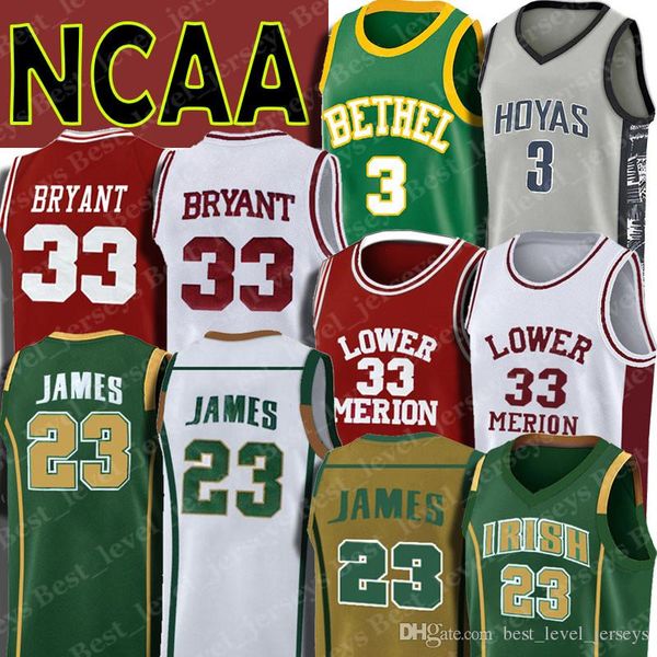 

NCAA 23 LeBron Jersey James Kobe Jersey Bryant Iverson Jerseys Allen St. Vincent High School Lower Merion Georgetown Hoyas