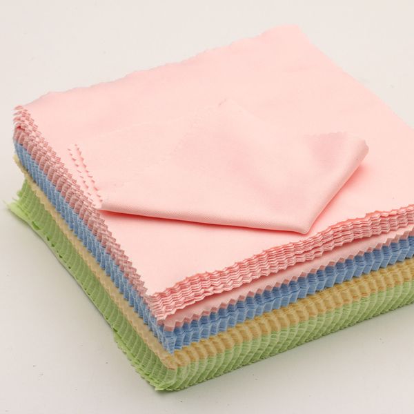 

color red yellow blue wipe eyeglass frame microfiber fabric double-faced pile glasses cloth, Silver