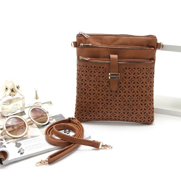 

women leather hollow out shoulder lady crossbody bag tote messenger satchel f42a