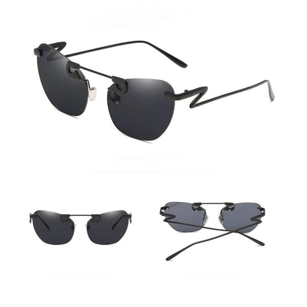 

zowensyh new metallic brooch decorative sunglasses for ladies ocean slice fashion women sunglasses uv400 sun glasses, White;black