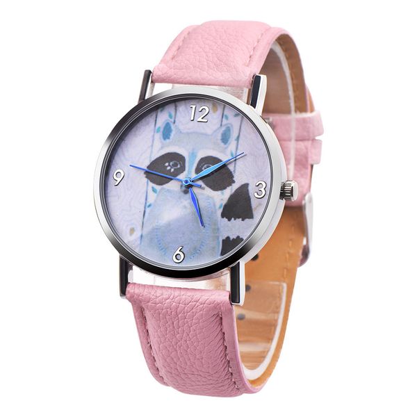

children civet cats retro design leather band analog alloy quartz wrist watch, Blue