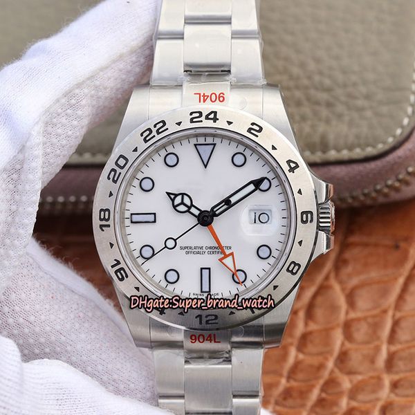 

gm v2 upgraded version m216570-0001 gmt cal.3187 automatic 904l steel case white dual time zone dial mens watch sapphire designer watches, Slivery;brown