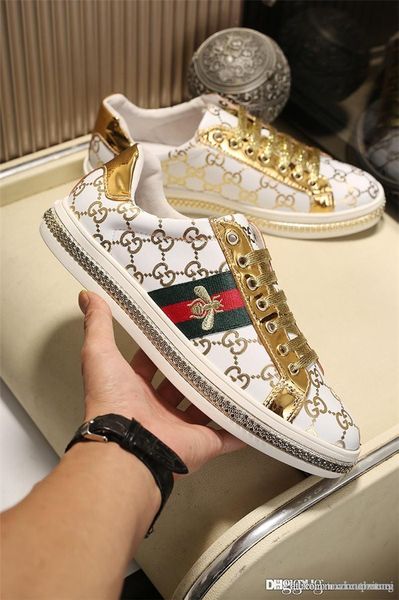 

новый bee leather sneaker с кристаллами кроссовки кожаные кроссовки кроссовки с оригинальной коробкой, Blue;gray