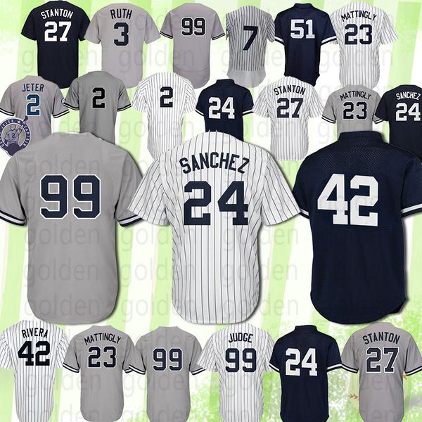 

Yankees Jersey 99 Aaron Judge 23 Don Mattingly 3 Babe Ruth 7 Mickey Mantle 42 Mariano Rivera 51 Bernie Williams 100% Stitched High-qualit