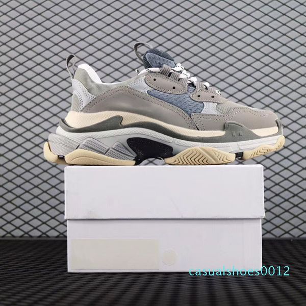 

paris 17fw triple-s walking shoe luxury dad shoes chaussures femme triple s designer sneakers for men women vintage old grandpa trainer c12, Black