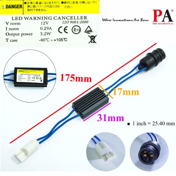 

pa led 2pcs x led decoder warning canceler backup reverse lights no error wiring adapter load resistor