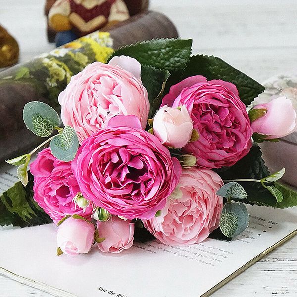 

artificial rose flower leaf decoration home window bouquets decor convenient