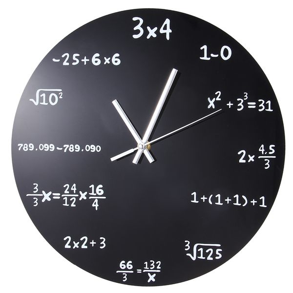 

mathematics blackboard clock black powder coated metal