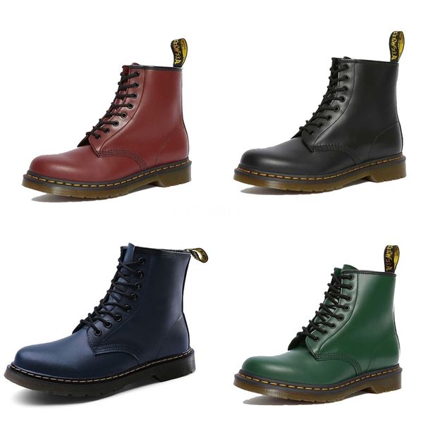 

designer fashion latest women designer boots martin desert boot flamingos arrow medal leather coarse winter shoes#425, Black