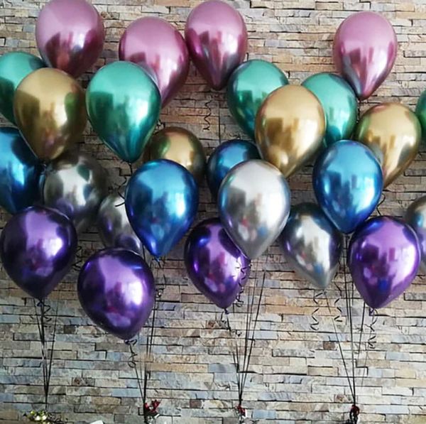 

2019 new glossy metal pearl latex balloons thick chrome metallic colors inflatable air balls globos birthday/party decor 12inch 50pcs/set