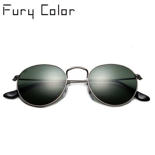 

glass lens uv 400 retro small round metal frame men women sunglasses gothic steampunk sun glasses mens womens male black frame, White;black