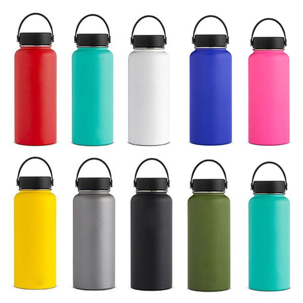

18oz / 32oz / 40oz 304 бутылки с водой из нержавеющей стали с ручкой крышки с вакуумной изоляцией термос чашка с широким горлом массажеры бо