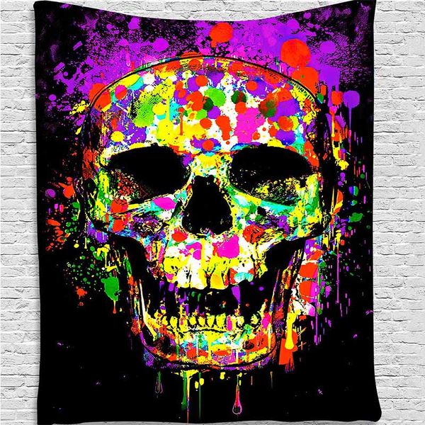 

skull tapestry wall hanging colorful trippy tapestry wall cloth tapestries carpets fantasy animal