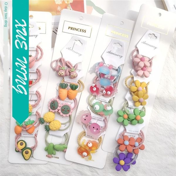 

efzkr cute animal hair band headdress fruit headdress fruit flower children's hair band set high-elastic hair-baby small head rope head, Slivery;white