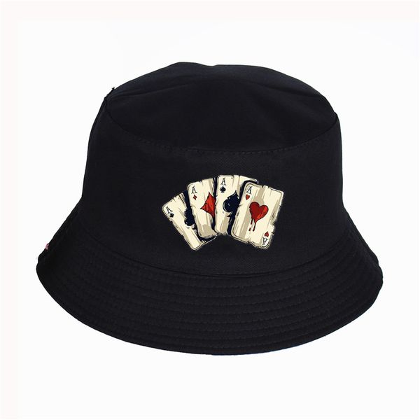 

poker spades a interesting printed bucket hats summer fisherman's hat women men fisherman hat snapback hats