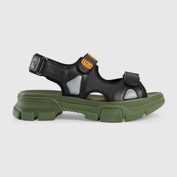 

2019 luxury designer shoes slides summer beach indoor flat g sandals slippers house flip flops with spike sandal size35-44 with box q27, Black