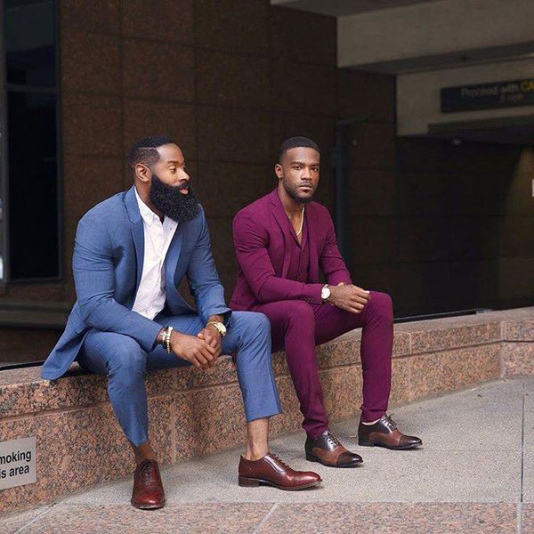 

Casual Business Blue Suits for Men Wedding Costume Homme New Fashion 2piece(Coat+Pants)Man Outfit Slim Fit Terno Masculino