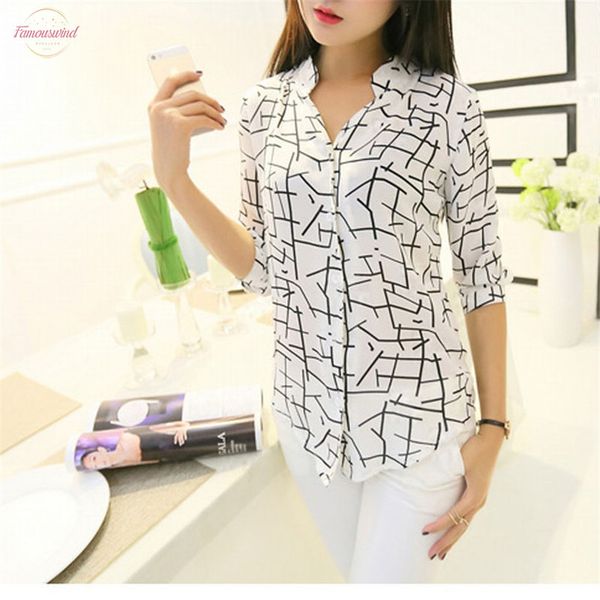 

shirt women chiffon striped half sleeve buttons turn down collar chiffon blouse brief camisa feminina dropshipping, White