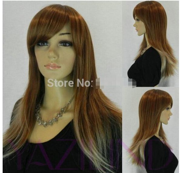 Fandy Dress Wig Brown Blonde Lolita Mixed Long Straight Full