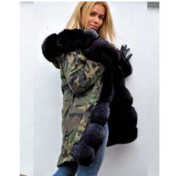 

2019 женщины winter fourrure down куртка-пуховик femme jassen daune верхняя одежда большой меховой пуховик fourrure manteau пуховик пальто h, Black