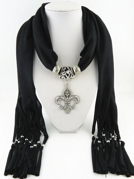 

new design fringed jewelry scarf lily alloy pendant scarf women fashion wrap ing