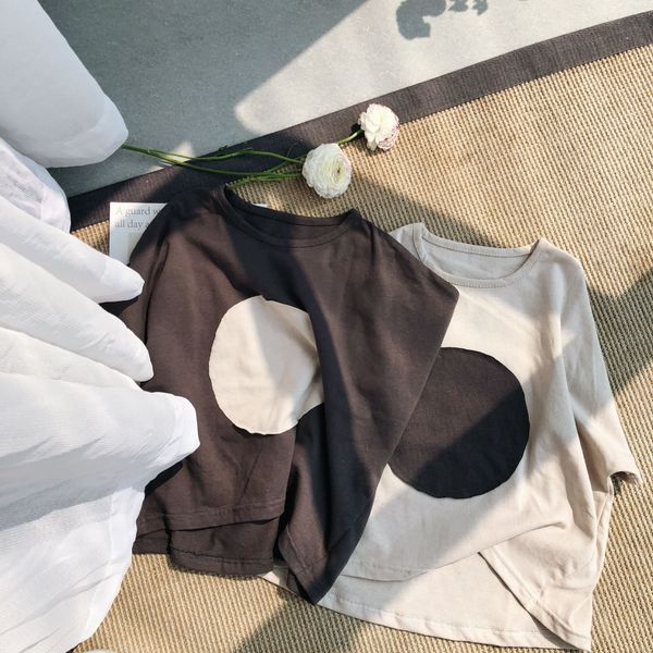 

1655 children's wear customized 19 summer overized shortsleeve t-shirt japanese style boys girls t200413, Blue