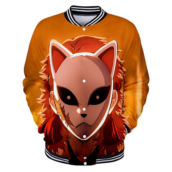 

new 3d print baseball jacket anime blade of ghost fashion men women hoodie sweatshirt casual long sleeve 3d hoodies jackets, Black;brown