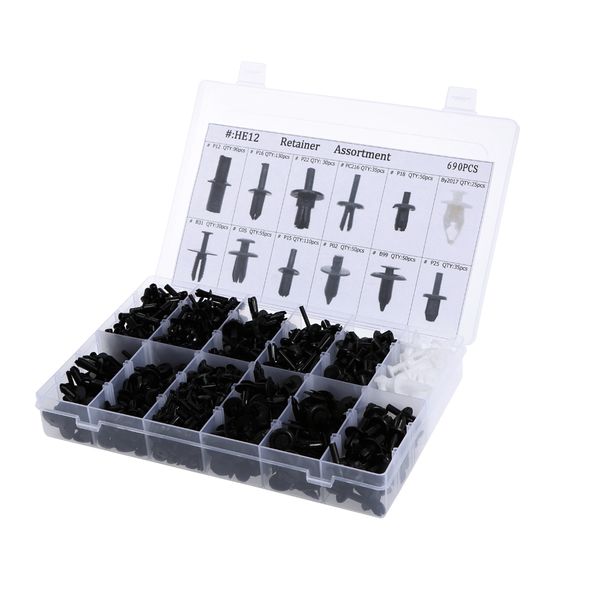 

assorted car body push retainer pin rivet fasteners trim moulding clip automotive furniture assembly expansion screws kit