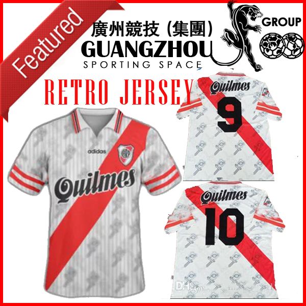 

1995 1996 retro version river plate soccer jerseys 95/96 home caniggia francescoli camisas de futebol soccer shirt quality football uniforms, Black