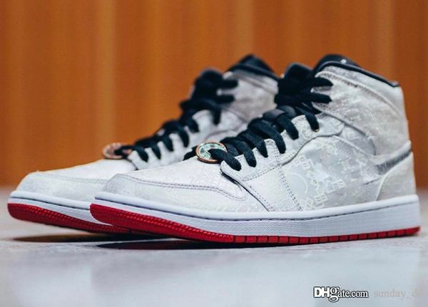 

hot top аутентичные clot х воздуха высокий 1 mid бесстрашный мужчины баскетбол обувь woven nylon верхняя ретро спорта кроссовки cu2804-100 с