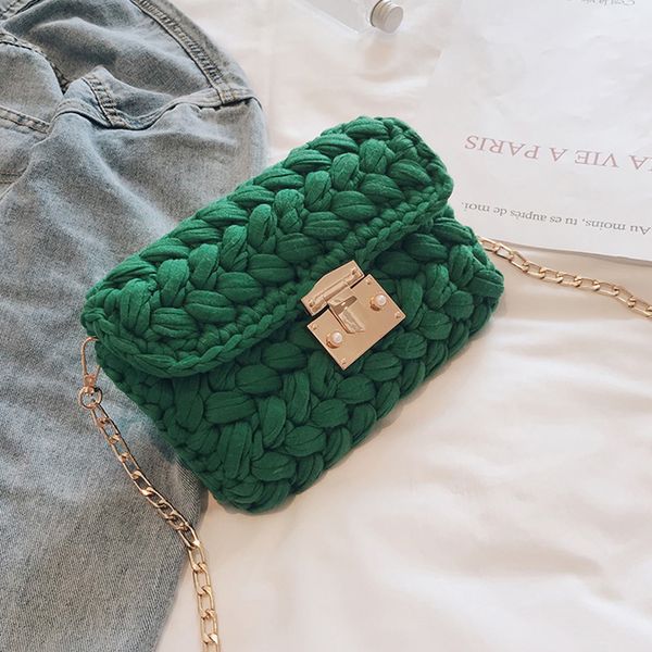 

woven knitting crossbody bags for women 2019 small flap cross body bag lady travel messenger shoulder bag female handbags new