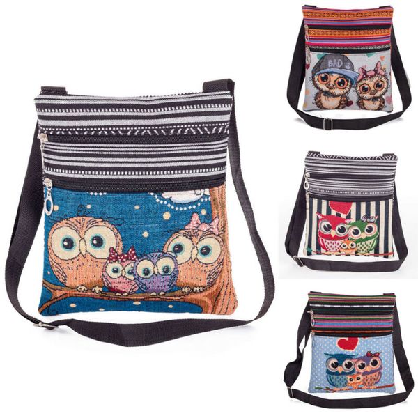 

floral and owl printed women's casual tote female daily use female shopping bag ladies single shoulder handbag simple beach bag