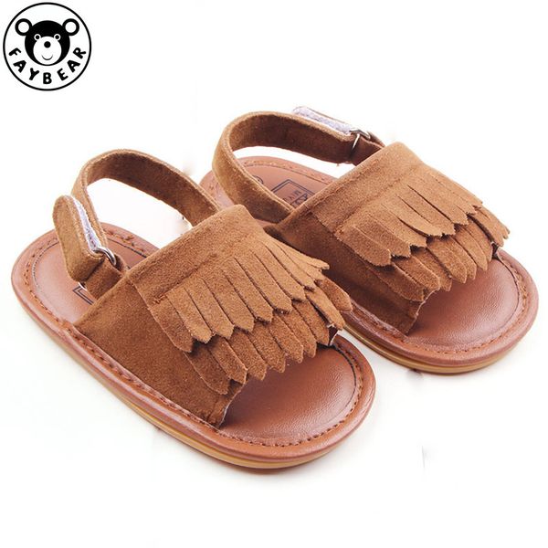 

baby newborn sandals pu leather tassle baby girl summer sandals rubber soles 2019 new arrival moccasins, Black;red