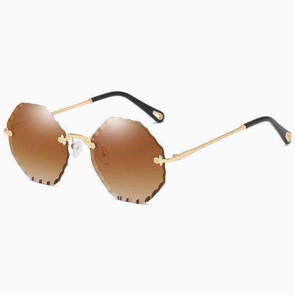 

new round frameless trimming sunglasses fashion women sun glasses cut edge glasses colorful lenses 8 colors pretty graceful eyeglasses, White;black